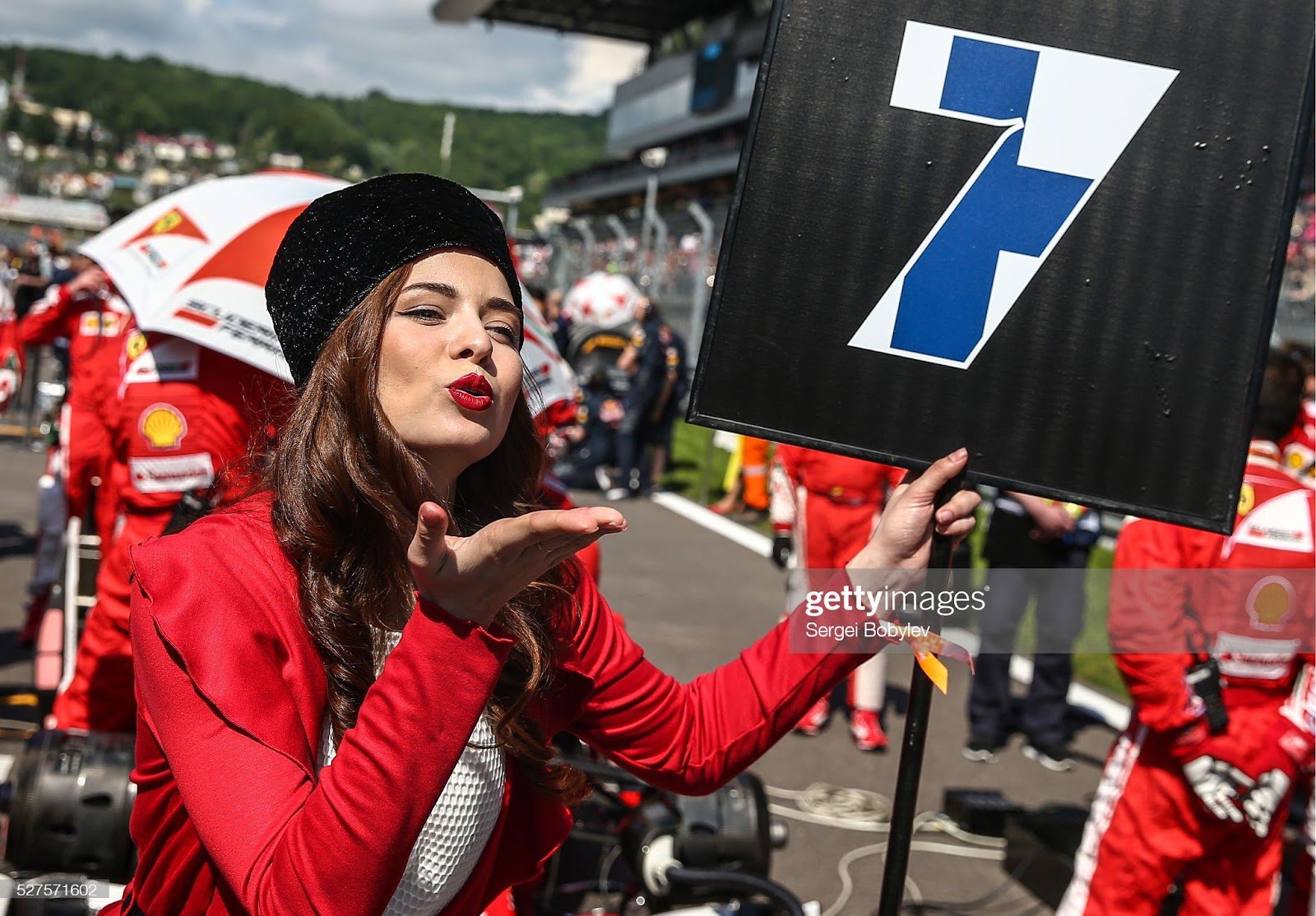 A girl at the 2016 Formula 1 Russian Grand Prix at the Sochi Autodrom Circuit in Olympic Park.