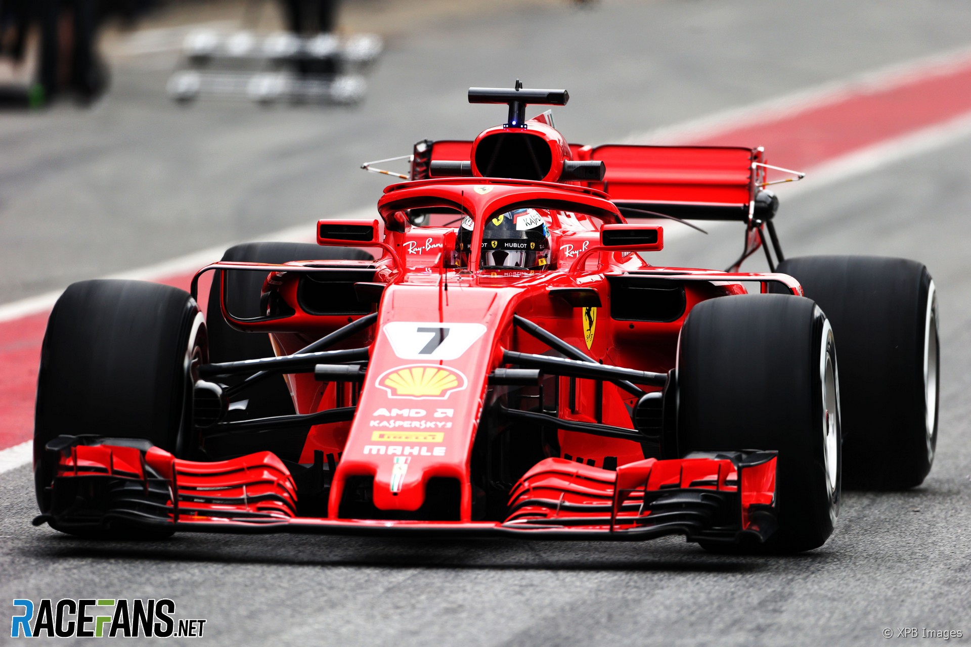 Kimi Raikkonen, Ferrari, in action.