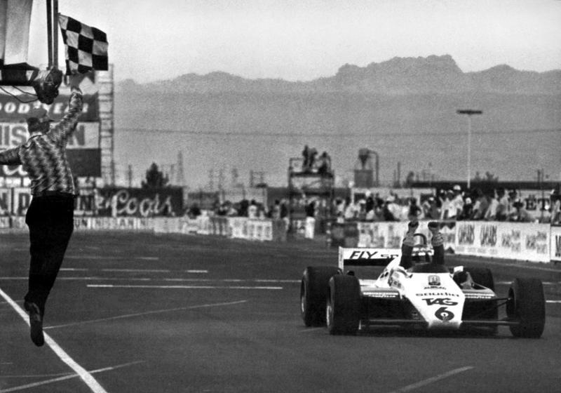 Keke Rosberg clinches the WDC at the Caesars Palace Grand Prix in Las Vegas, Nevada, on 25 September 1982.