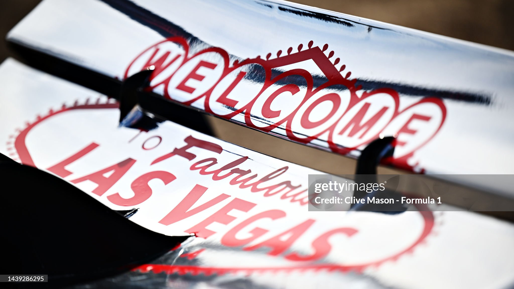 Formula 1 Las Vegas branding is seen during the Formula 1 Las Vegas Grand Prix 2023 launch party on 05 November 2023 on the Las Vegas Strip. 
