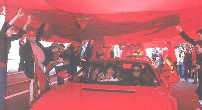 Little Tony in his red Ferrari.