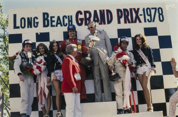 The podium of the 1978 Long Beach Grand Prix.