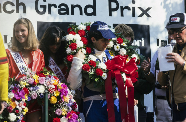 The podium of the 1979 Long Beach Grand Prix. 