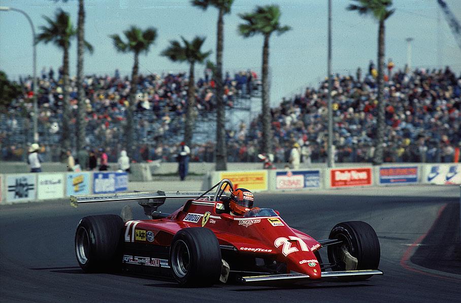 Gilles Villeneuve, Ferrari, Long Beach, 1982.