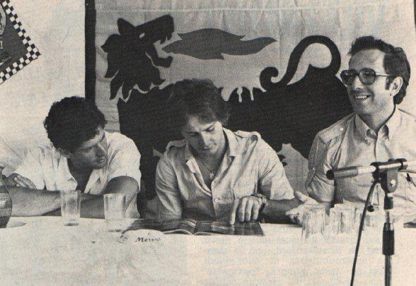 Jody Scheckter, Gilles Villeneuve and Mauro Forghieri.
