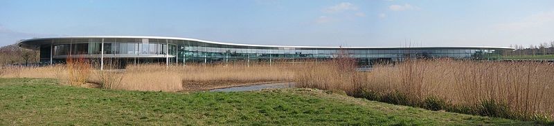 Panoramic view of the McLaren Technology Centre.