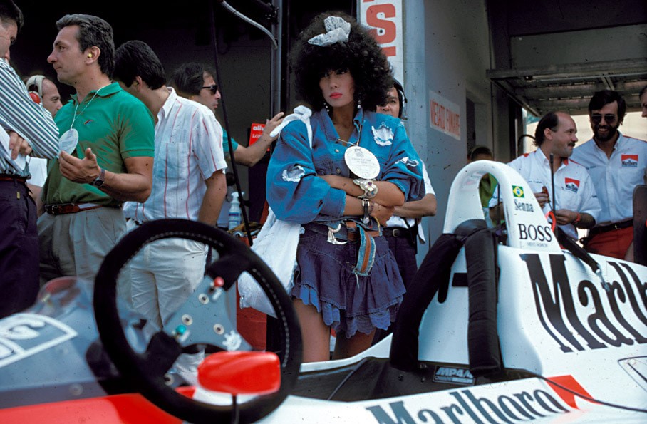 Girls at McLaren pits, Italy, Monza, 1988. 