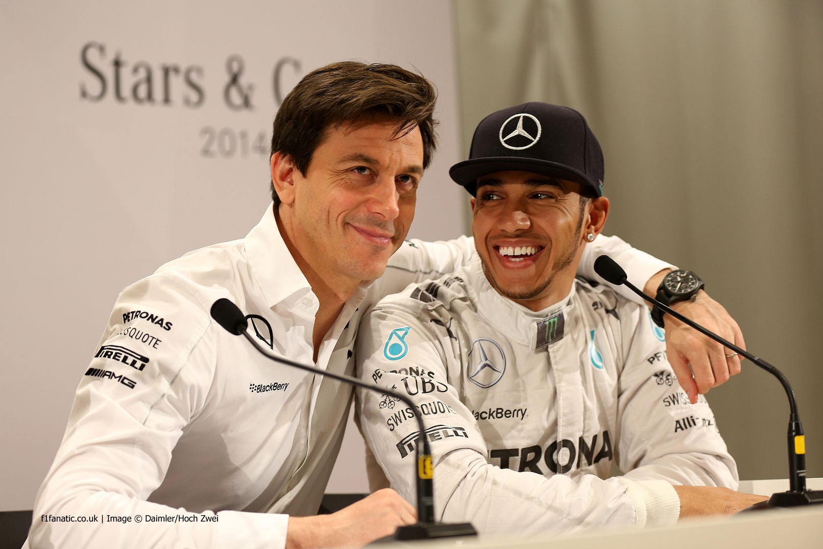 Toto Wolff and Lewis Hamilton.