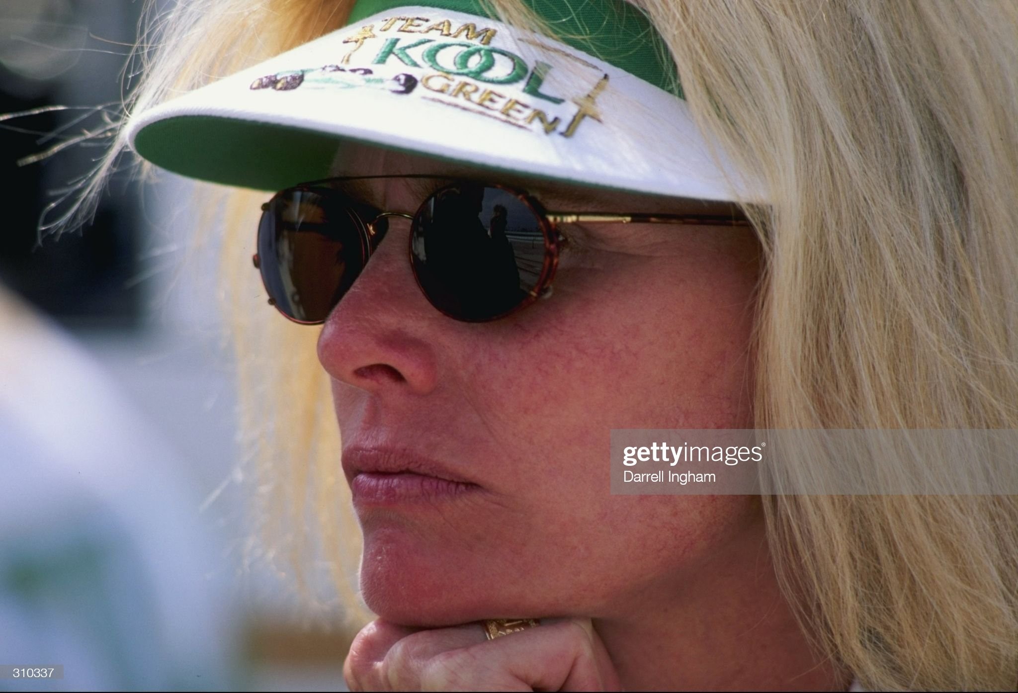 Carol Wilkins looks on during the Grand Prix of Miami at the Miami-Dade Motorsports Complex in Homestead, Florida, on March 14, 1998. 