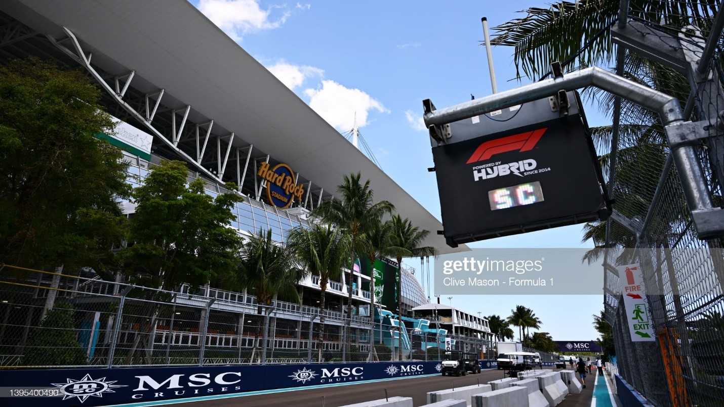 A general view of Hard Rock Stadium at the circuit during previews ahead of the F1 Grand Prix of Miami at the Miami International Autodrome on May 04, 2022 in Miami, Florida. 