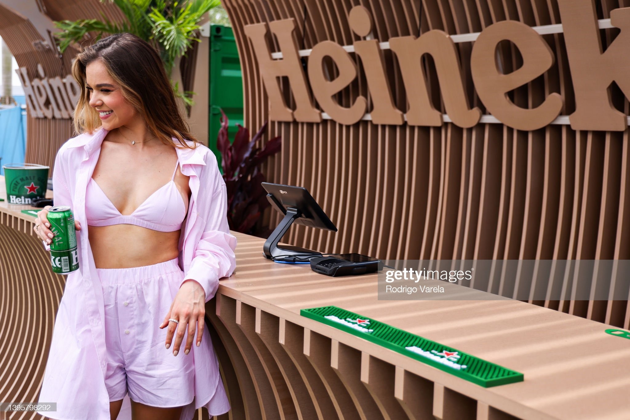 Hailee Steinfeld as part of the Heineken 'When you drive never drink' campaign launch ahead of the F1 Grand Prix of Miami at the Miami International Autodrome on May 06, 2022 in Miami, Florida. 