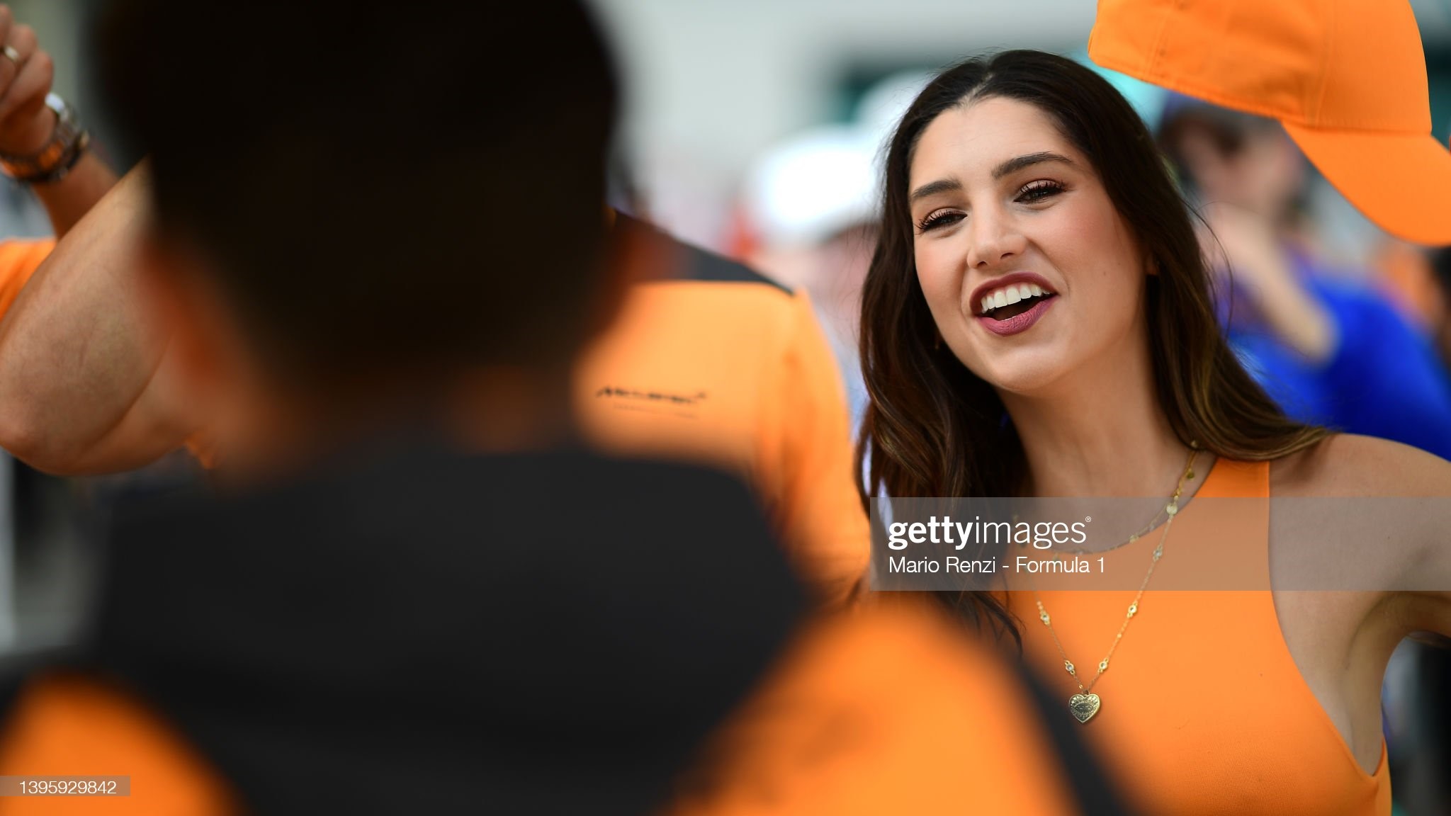 Lando Norris of Great Britain and McLaren greets fans prior to final practice ahead of the F1 Grand Prix of Miami at the Miami International Autodrome on May 07, 2022 in Miami, Florida. 