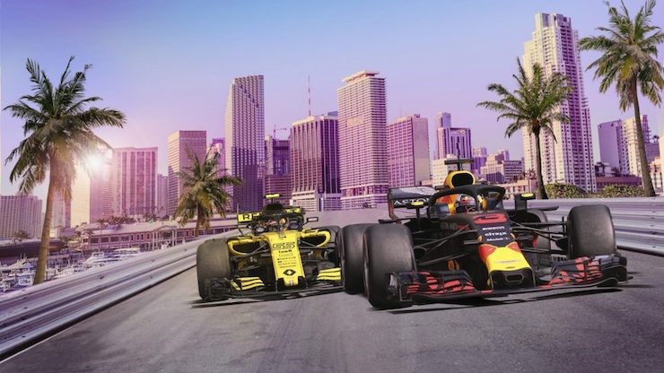 A poster of the Miami Grand Prix.