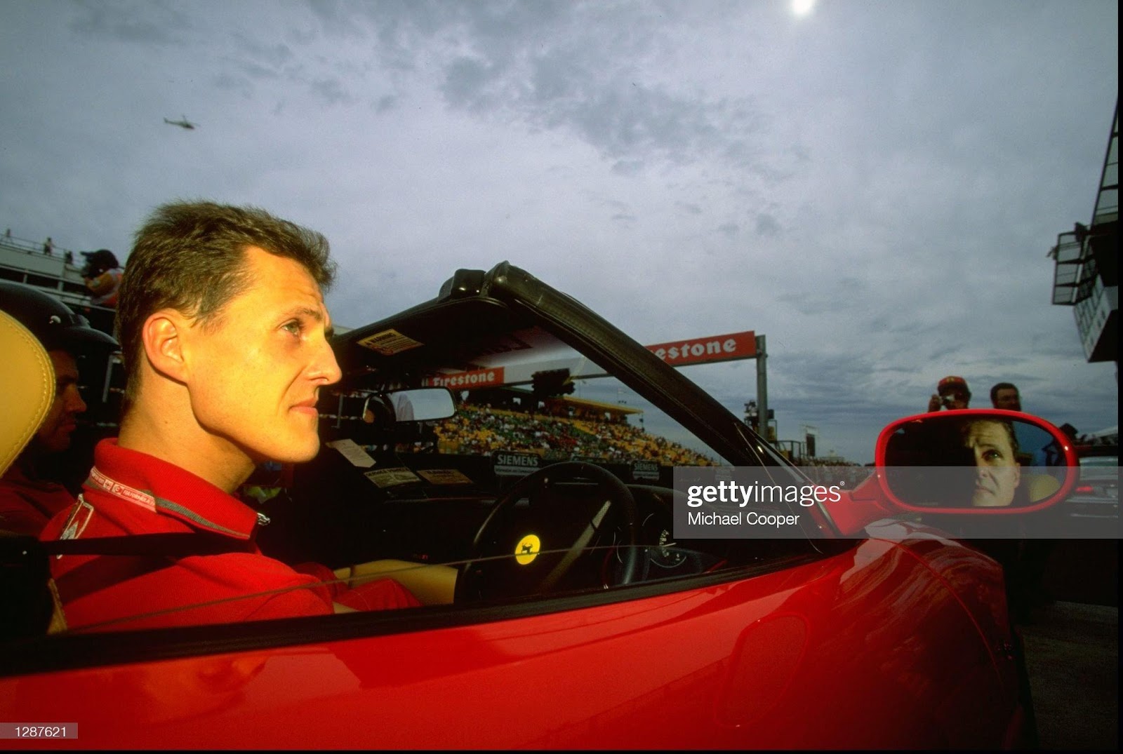 07 March 1999: Michael Schumacher in his Ferrari 355 Spyder before the F1 Australian Grand Prix at Albert Park in Melbourne.