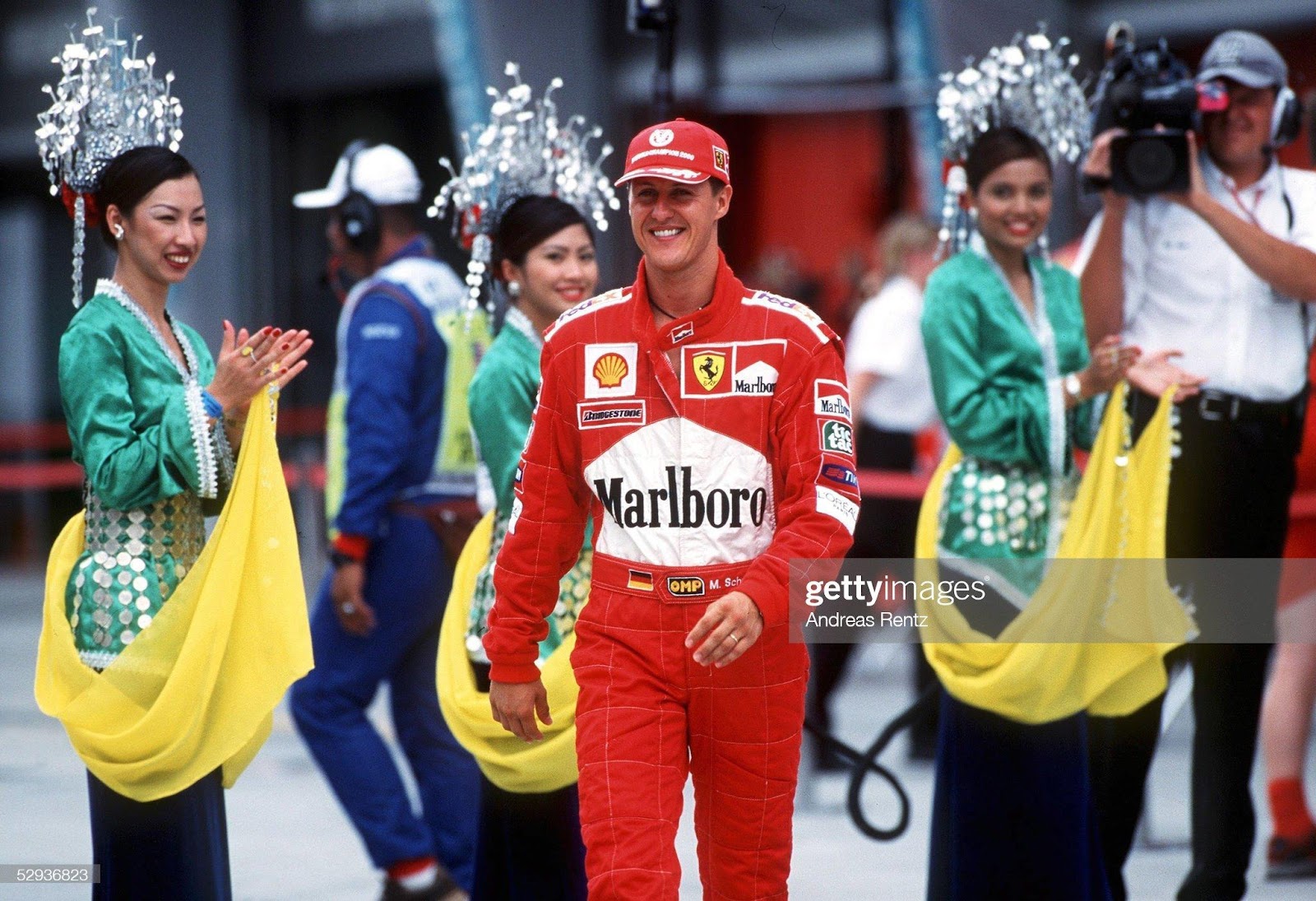 Michael Schumacher at the Malaysian Grand Prix in Sepang on October 22, 2000.