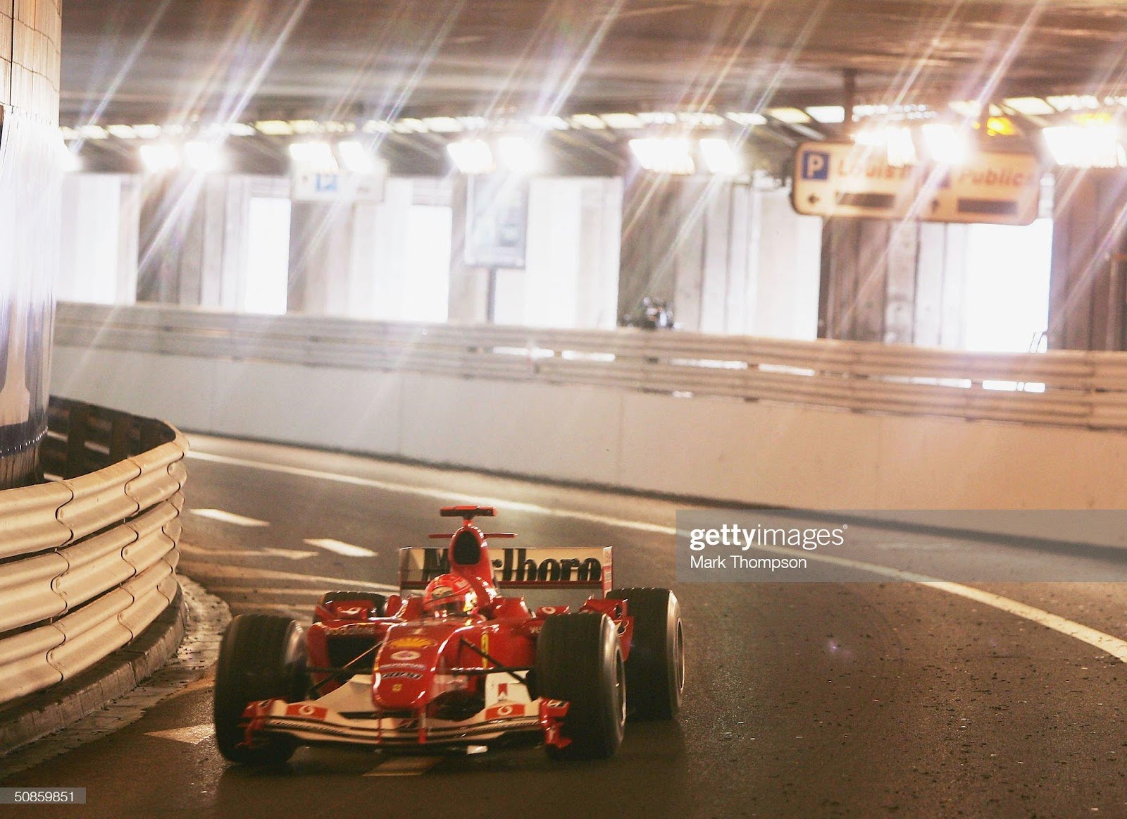 Michael Schumacher of Germany and Ferrari in action during practice for the Monaco F1 Grand Prix, on May 20, 2004, in Monte Carlo, Monaco.