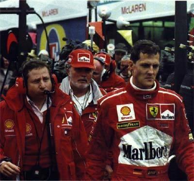 Michael Schumacher and Jean Todt at SPA in 1998.