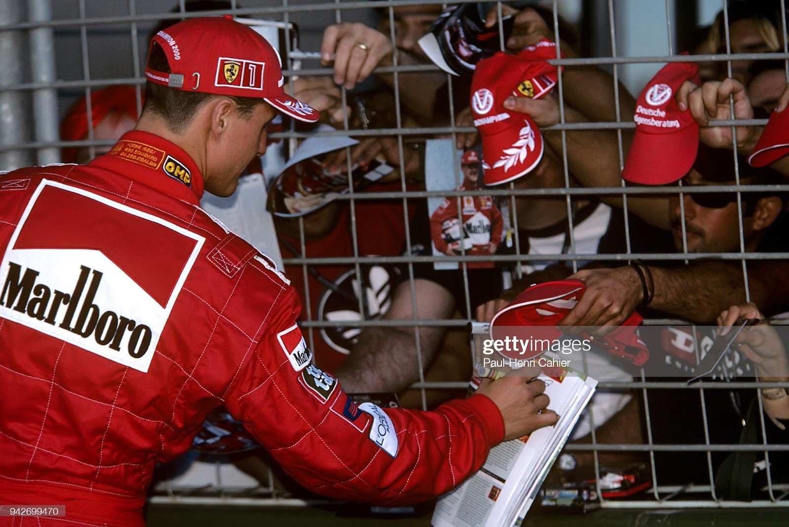 Schumacher signing autographs for the Australian fans.