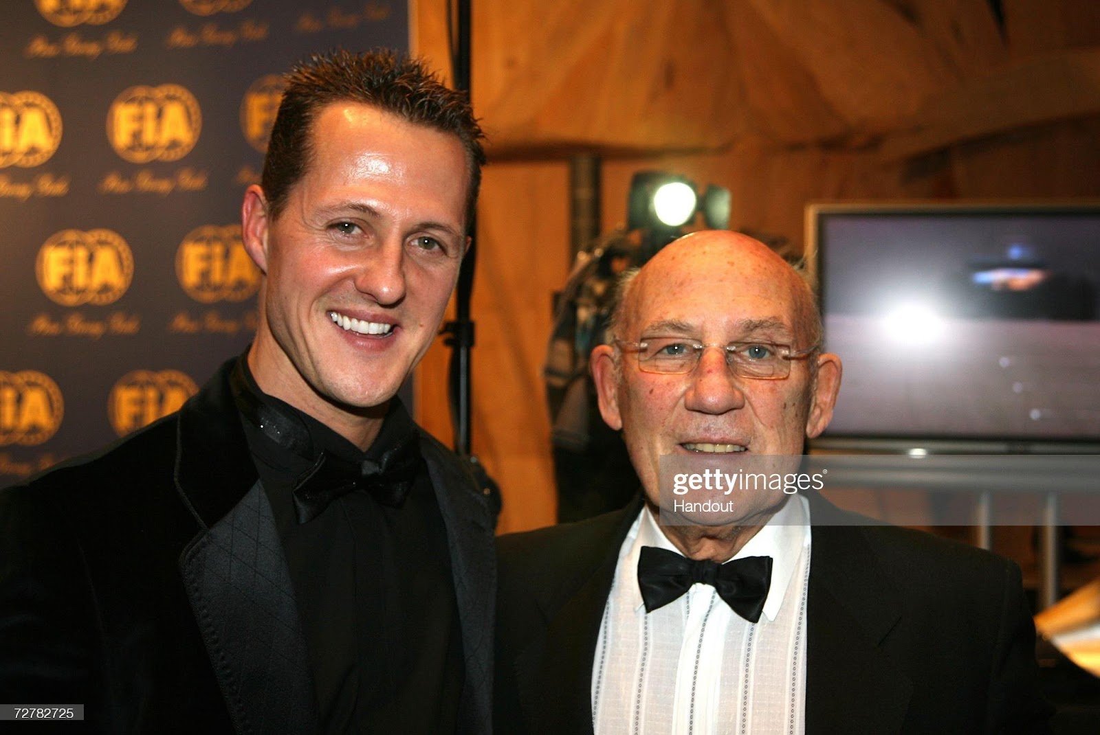 Michael Schumacher and Sir Stirling Moss attend the 2006 FIA Gala Prize Giving Ceremony held at the Salle des Etoiles Sporting Club on December 8, 2006 in Monte Carlo, Monaco.