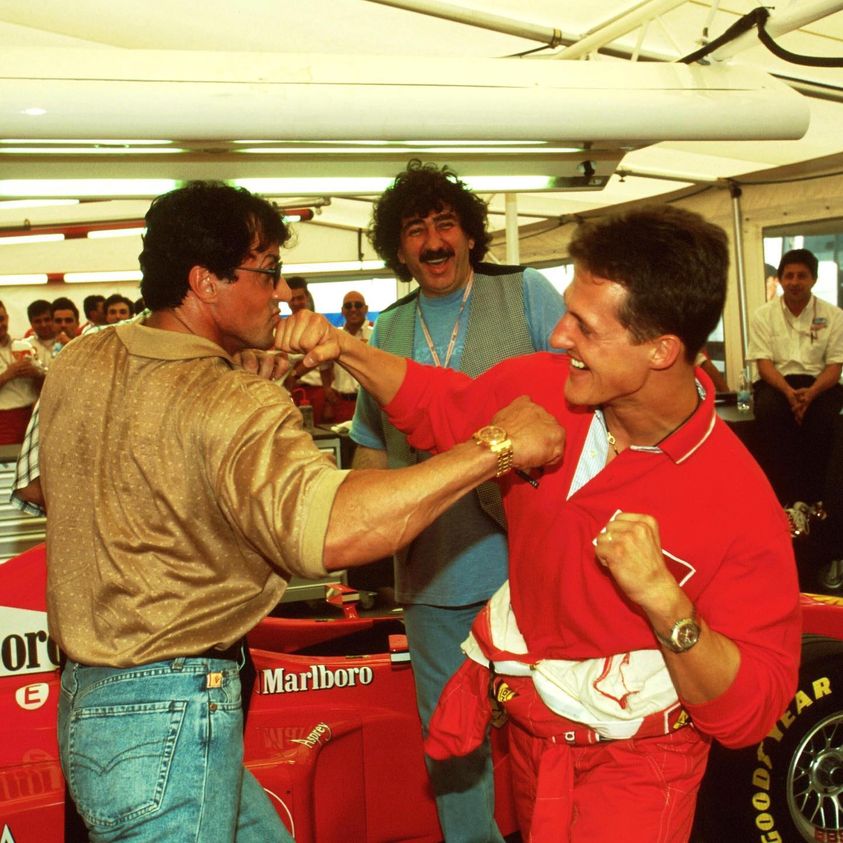 Michael Schumacher and Sylvester Stallone.