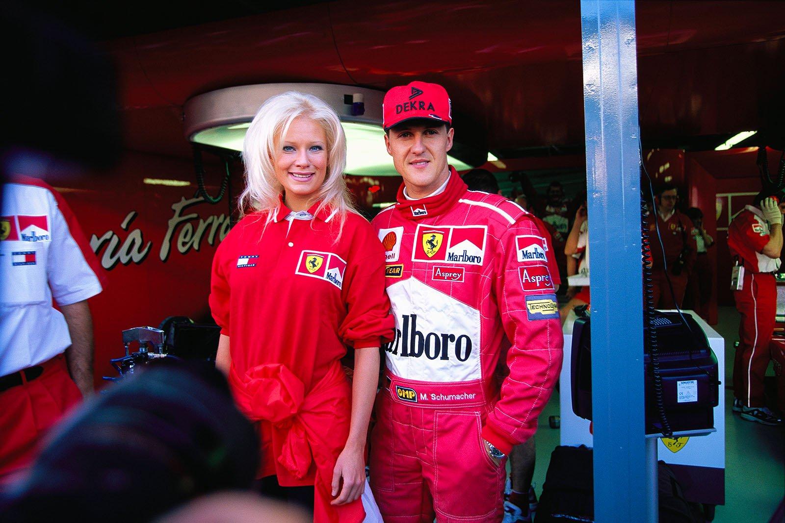 Michael Schumacher with a female fan.