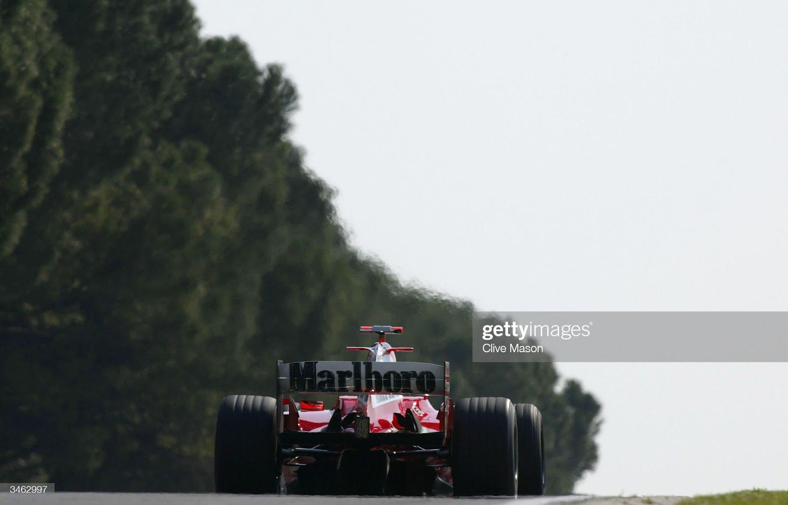 Michael Schumacher, Ferrari, in action during the practise session prior to qualifying for the San Marino F1 Grand Prix on April 24, 2004, at the San Marino circuit in Imola, Italy.
