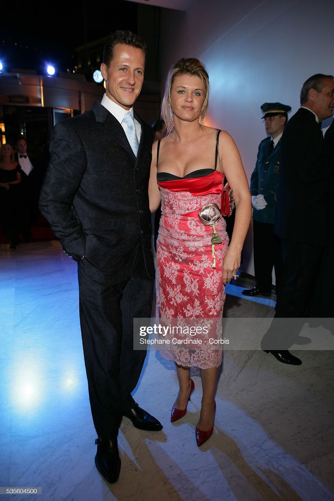 Michael Schumacher arrives with his wife Corinna at the FIA gala in Monaco on December 09, 2005.