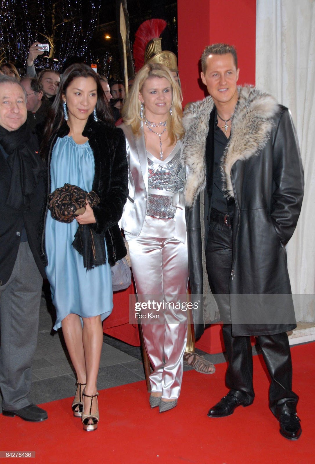 Jean Todt, Michelle Yeoh, Corinna Schumacher and Michael Schumacher attend the Asterix at The Olympic Games Paris Premiere at The Gaumont Marignan on January 13, 2008 in Paris, France.