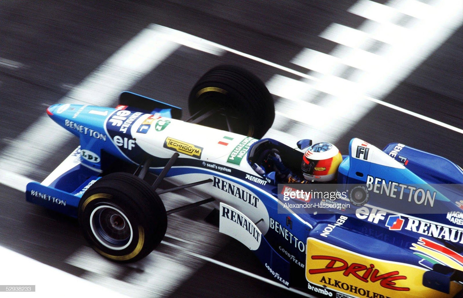 Michael Schumacher, Benetton Renault, at the French Grand Prix in Magny Cours on July 1, 1995.