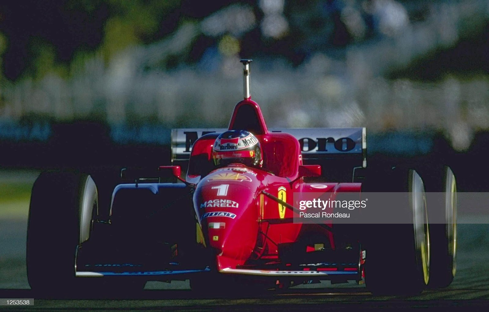 Michael Schumacher in action in his Ferrari during the Australian F1 Grand Prix at Albert Park, Melbourne, on March 10, 1996.
