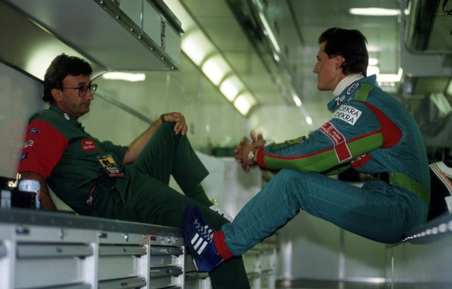 Michal Schumacher with Eddie Jordan at Benetton.