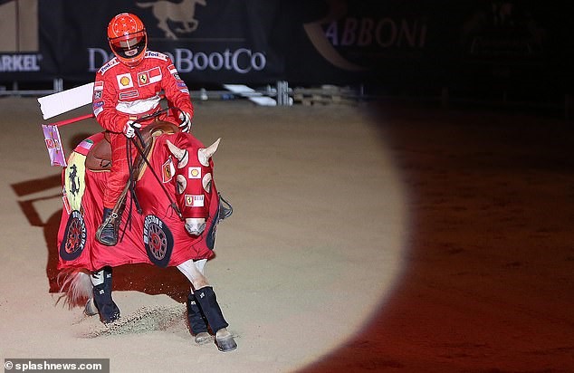 Gina performed a Formula 1 themed routine during the freestyle competition, dressing a full Ferrari outfit.