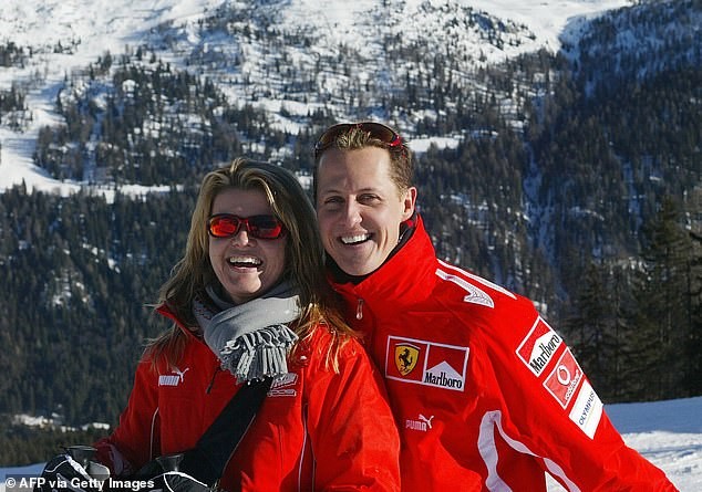 Formula 1 driver Michael Schumacher with his wife Corinna in Northern Italy in January 2005, before the accident.