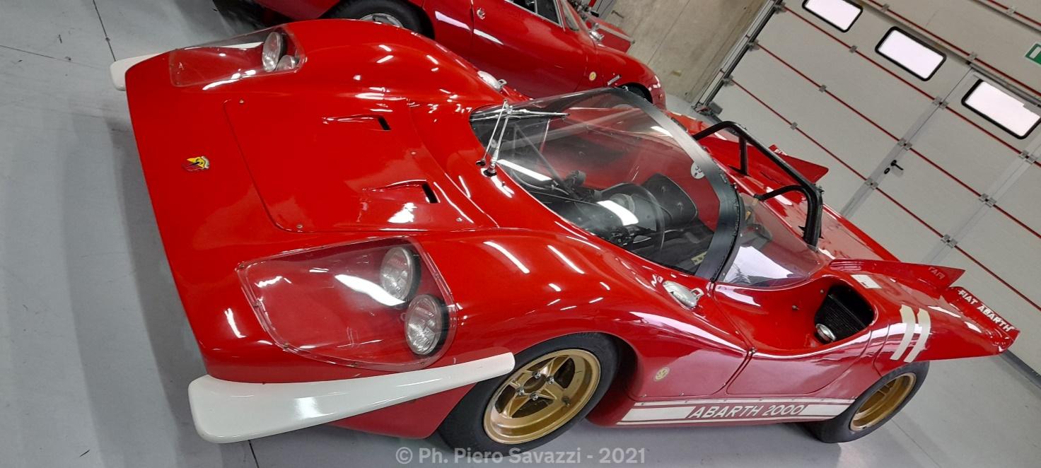 A red Abarth 2000 cc.