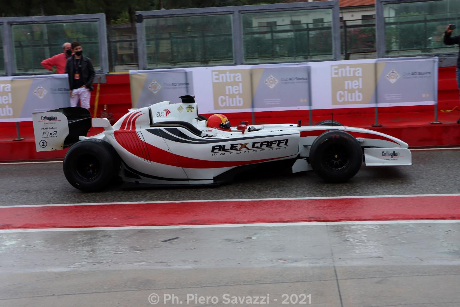 Alex Caffi's white racing car.
