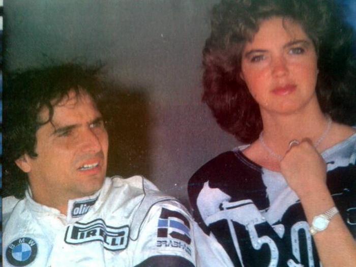 Nelson Piquet with a girl.