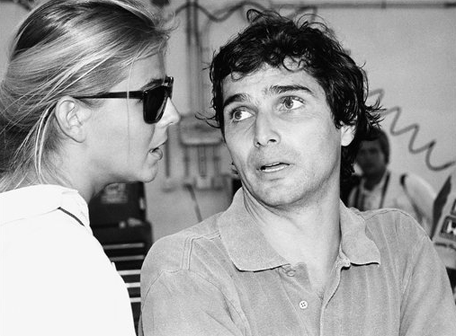 Nelson Piquet with a girl.