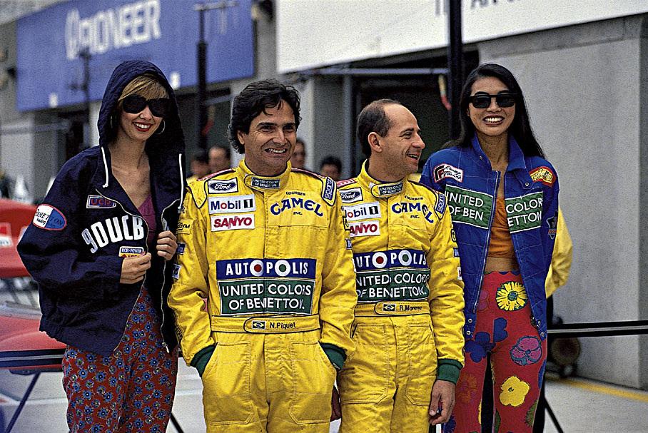 Benetton team mates in 1991: Nelson Piquet and Roberto Moreno.