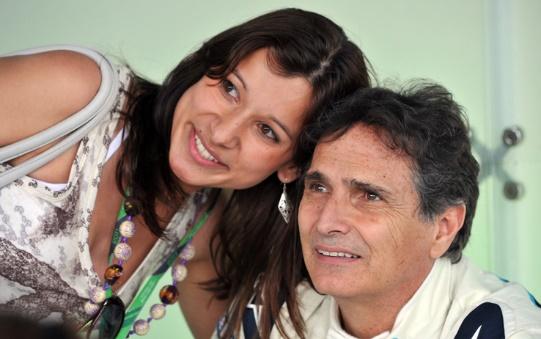 Nelson Piquet with a woman.