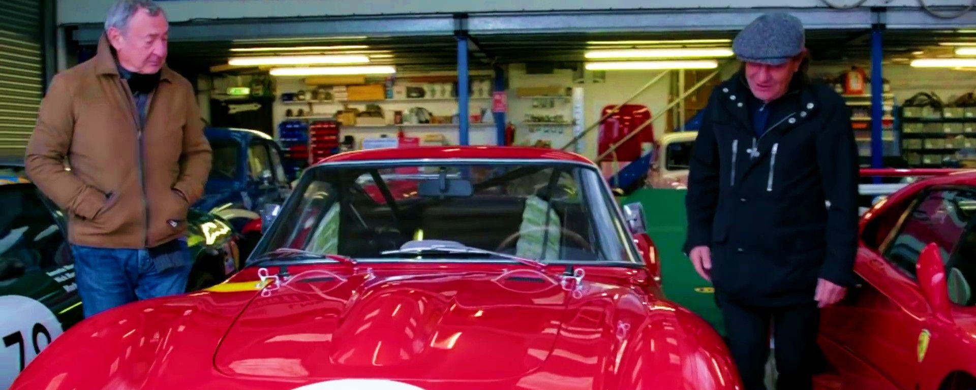Brian Johnson - lead singer of AC/DC - and Nick Mason, drummer for Pink Floyd, decided to meet up and take this rare red Ferrari for a spin.