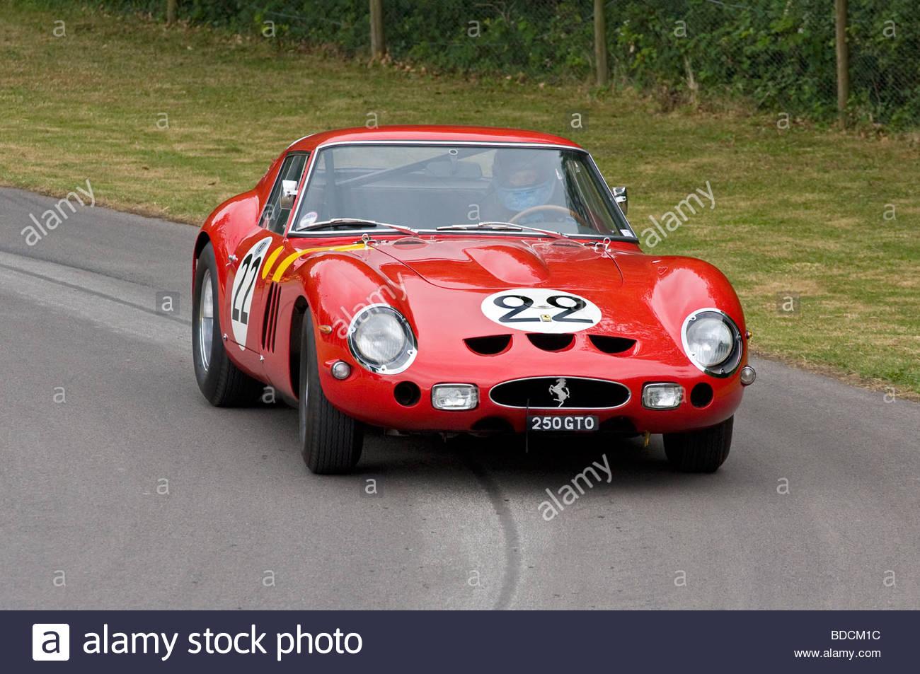 1962 Ferrari 250 GTO endurance racer at Goodwood Festival of Speed with driver Annette Mason. Sussex, UK, 2009.