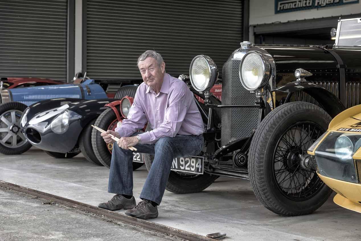 Nick Mason with his vintage cars. 