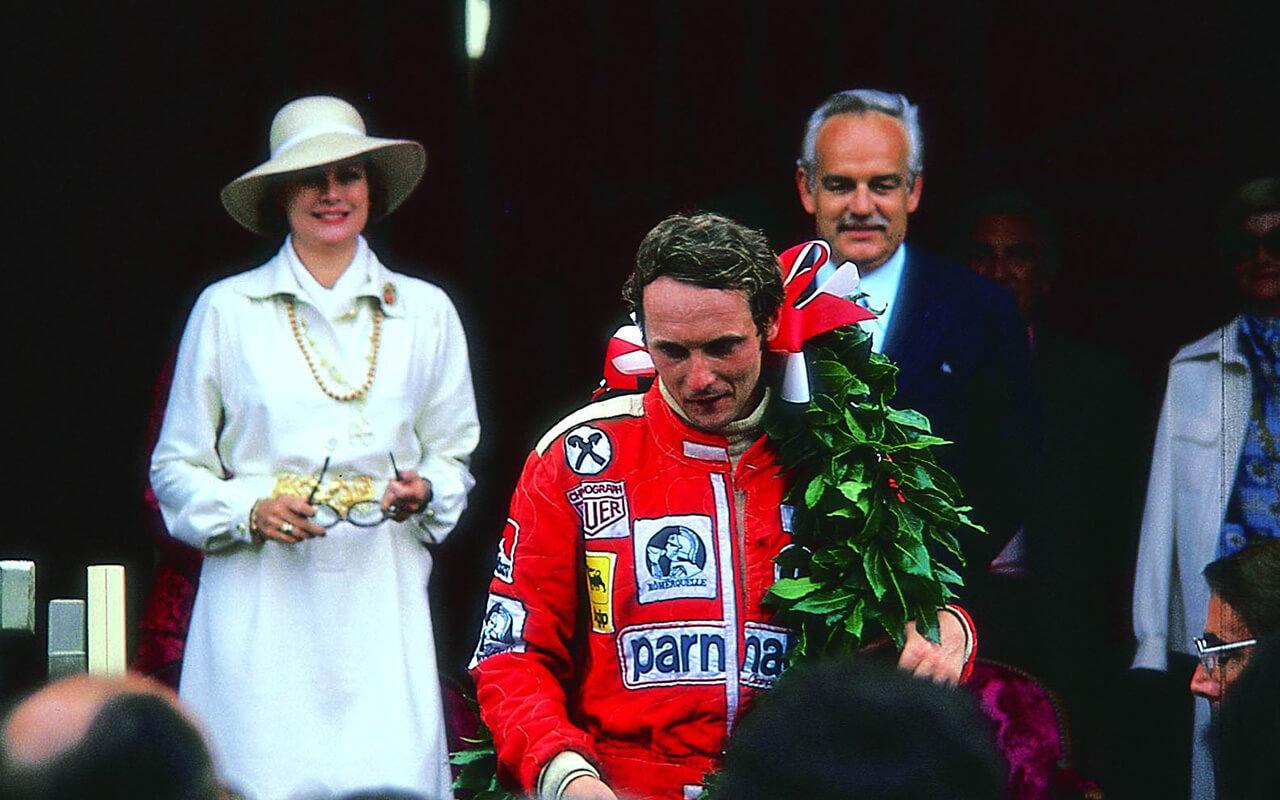 Niki Lauda with a trophy