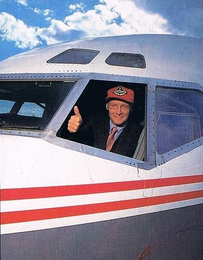 Picture of Niki Lauda in a plane
