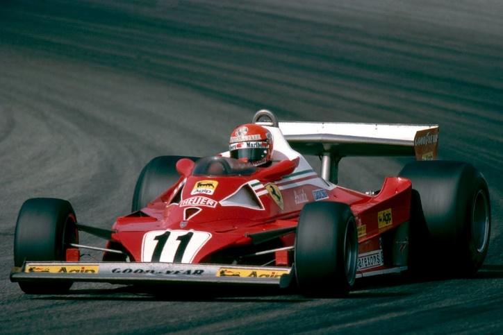 Niki Lauda driving in his F1 car