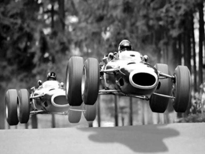 Jackie Stewart followed by Graham Hill at Nurburgring.