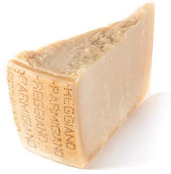 A slice of Parmigiano Reggiano.