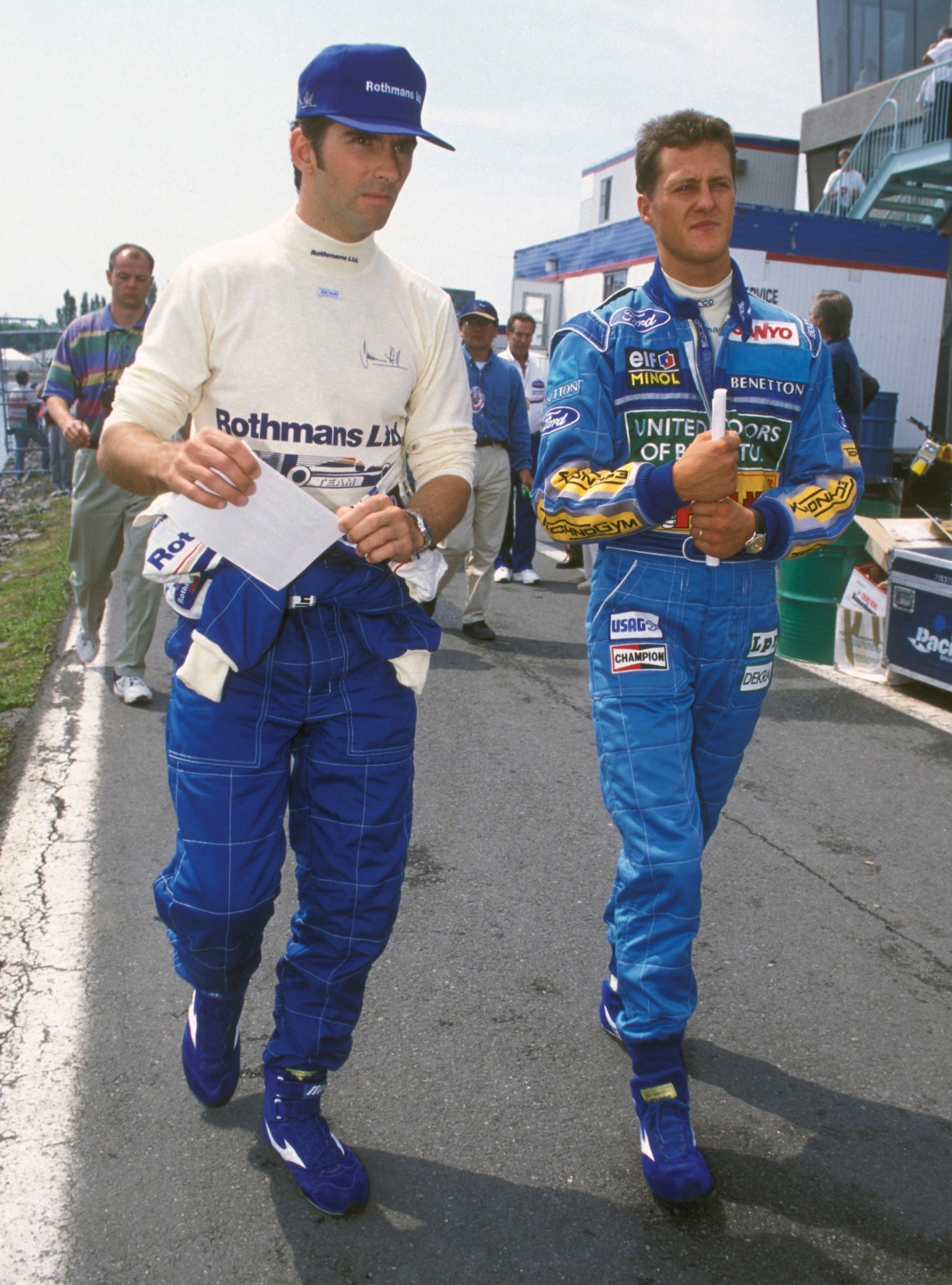 Damon Hill and Michael Schumacher.