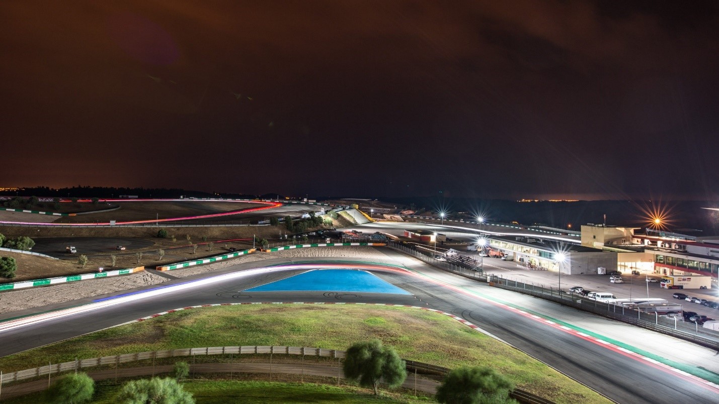 The Portimao circuit at night.
