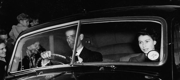 Prince Philip, pictured driving the then Princess Elizabeth away from Clarence House in 1951, drove the Queen around in the early days of their relationship - not without mishap. 